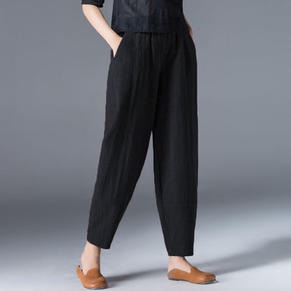 🌿🌿【Kup 1, získej 1 zdarma 🔥】【S–5XL】Dámské volné široké kalhoty z bavlny a lnu ve velkých velikostech