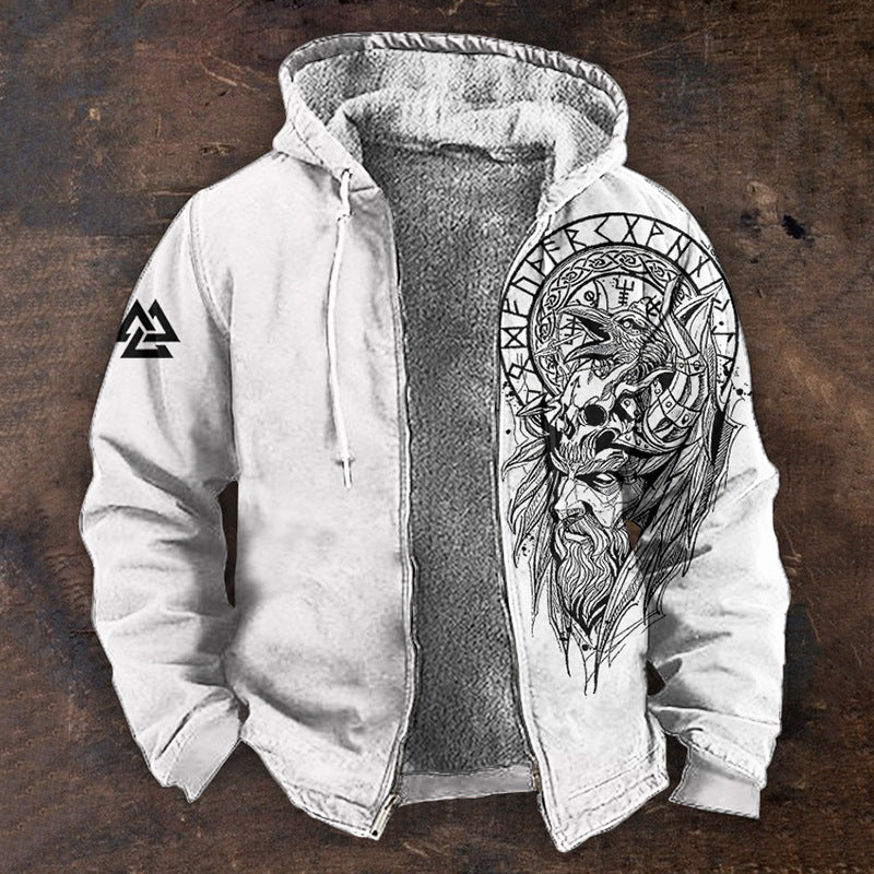 👨‍💻🧥✨【S-5XL】🔥Nová pánská módní retro mikina s kapucí a zipem s 3D digitálním tiskem -4139866