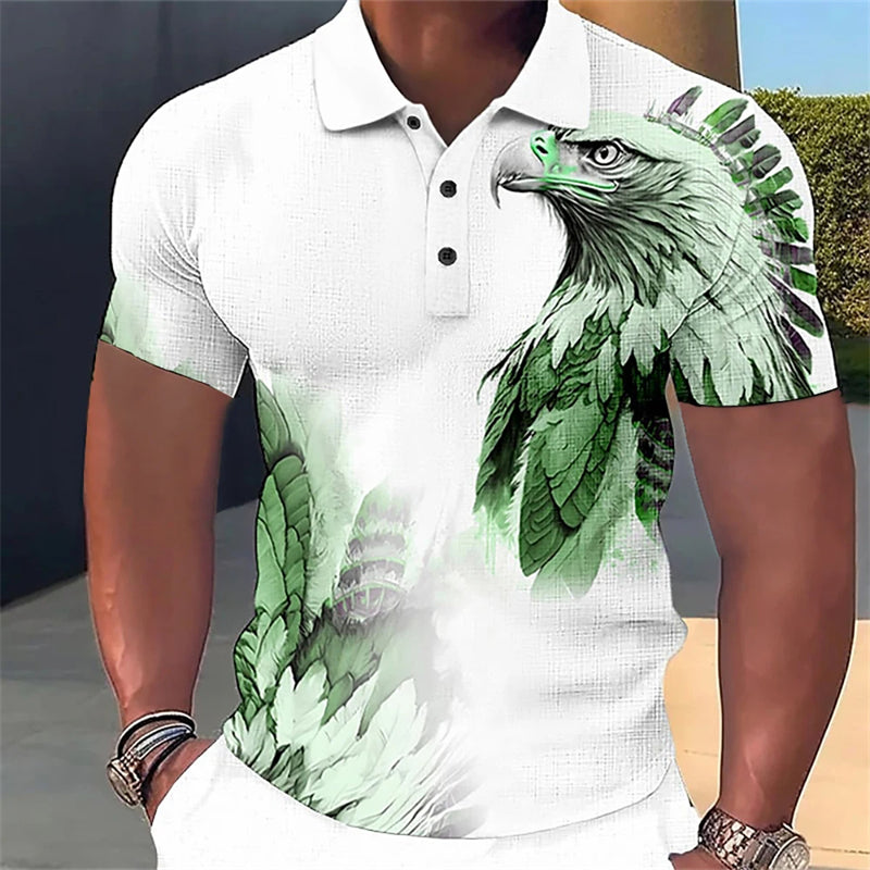 🦅【S-6XL】👕👕 Léto 2025 Nové pánské trendy tričko s 3D potiskem orla --3974710