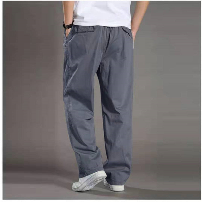 💥👖😍【50% zniżki🔥】【S-6XL】 Męskie spodnie letnie w dużych rozmiarach, szersze i luźne, z gumką w pasie 