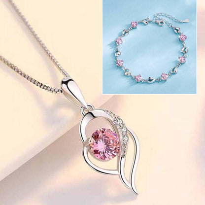 ✨✨【Купете 1, вземете 1 безплатно】💎💎Комплект гривна и колие от сребро 925 – Сърцето на океана ✅️Плащане при доставка