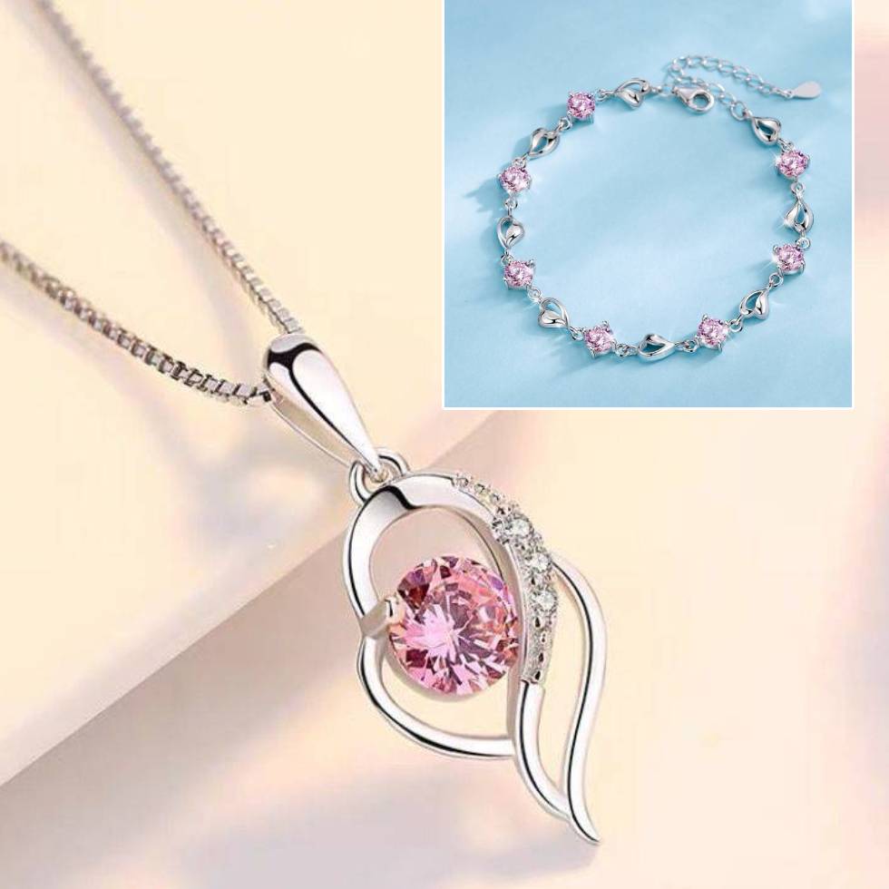 ✨✨【Kupte 1, dostanete 1 zdarma】💎💎Sada náramku a náhrdelníku ze stříbra 925 – Srdce oceánu ✅️Dobírka