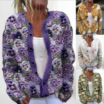 🌸【M-4XL】Teplý a pohodlný, ideální na podzim, Nový, módní a pohodlný dámský kardigan -4159056