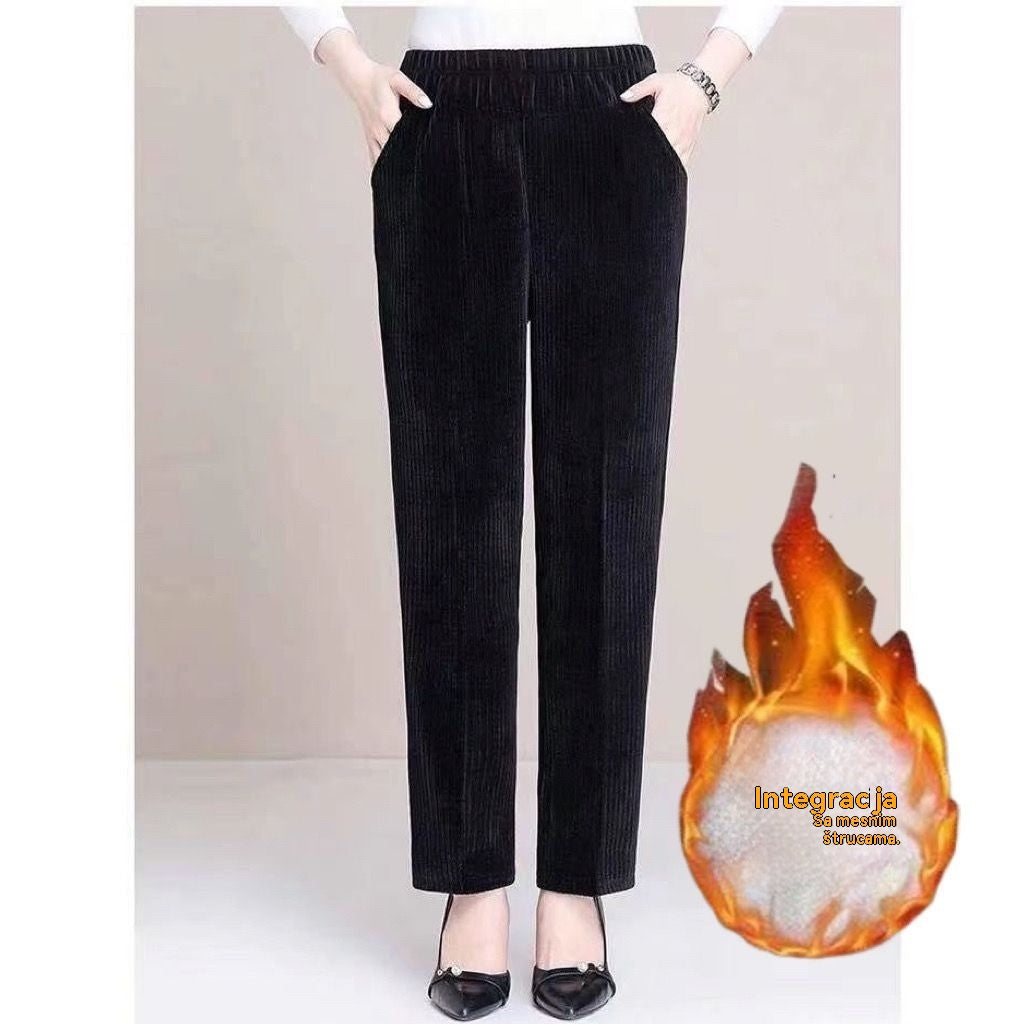 🔥🔥 Popust -48%🔥【M-4XL】Ženske široke termo hlače od korduroja za jesen i zimu