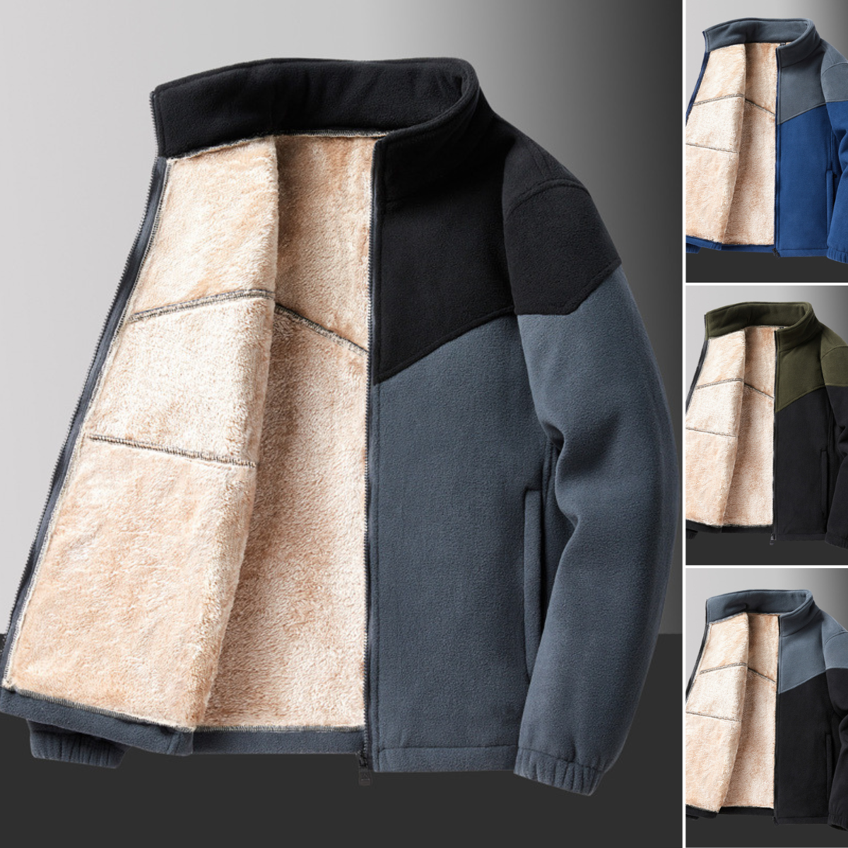 🐏🔥Kedvezmény -43%🔥【M-8XL】Férfi télikabát báránybőr béléssel, meleg és vastag