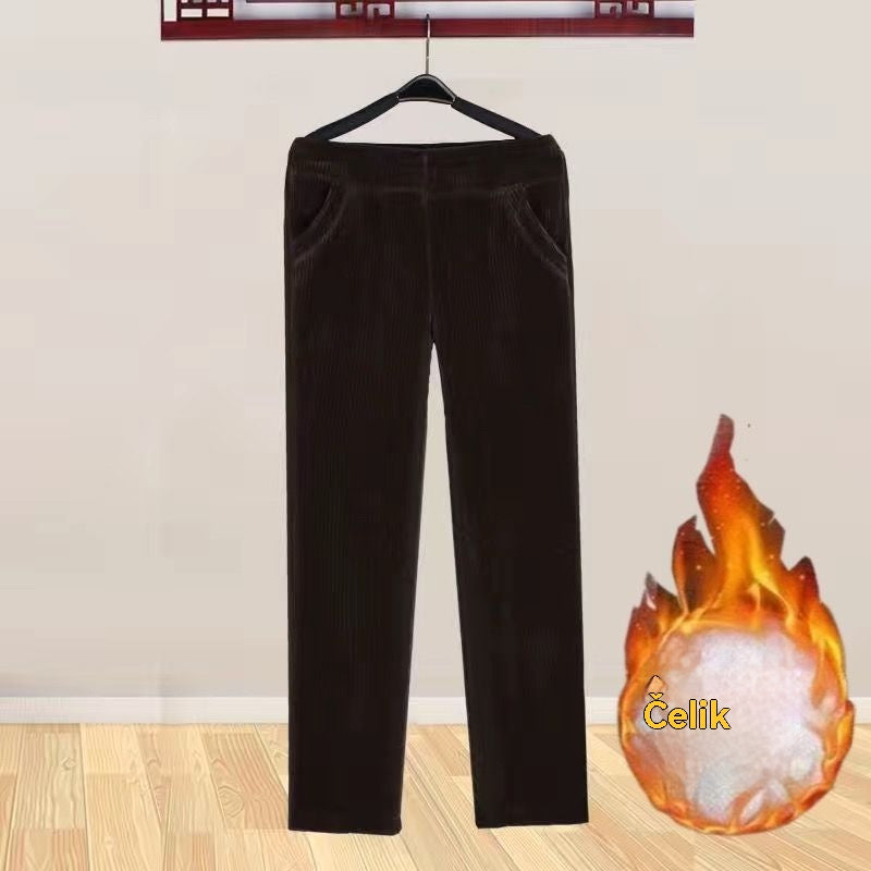 🔥🔥 Popust -48%🔥【M-4XL】Ženske široke termo hlače od korduroja za jesen i zimu