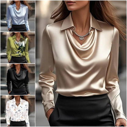 🔥✨Prosta damska koszula ze wzorem i wykładanym kołnierzykiem