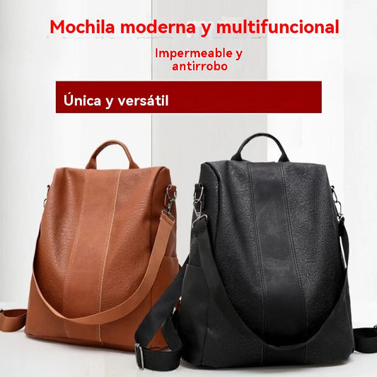 🎒Descuento -48%🔥🔥 Mochila para mujer elegante y multifuncional, hecha de cuero suave; se puede usar en uno o ambos hombros.