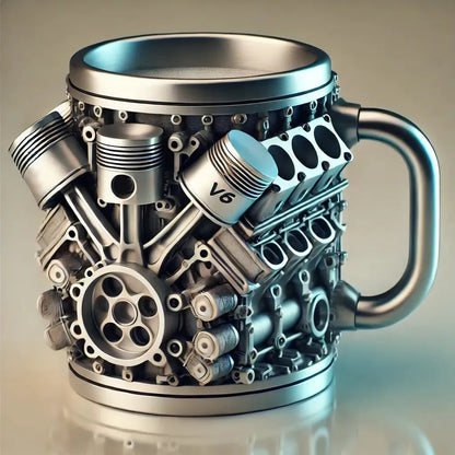 🎁☕【Vásároljon 1-et, kapjon 1-et ingyen】Kreatív V6/V8 motoros rozsdamentes acél kávés bögre