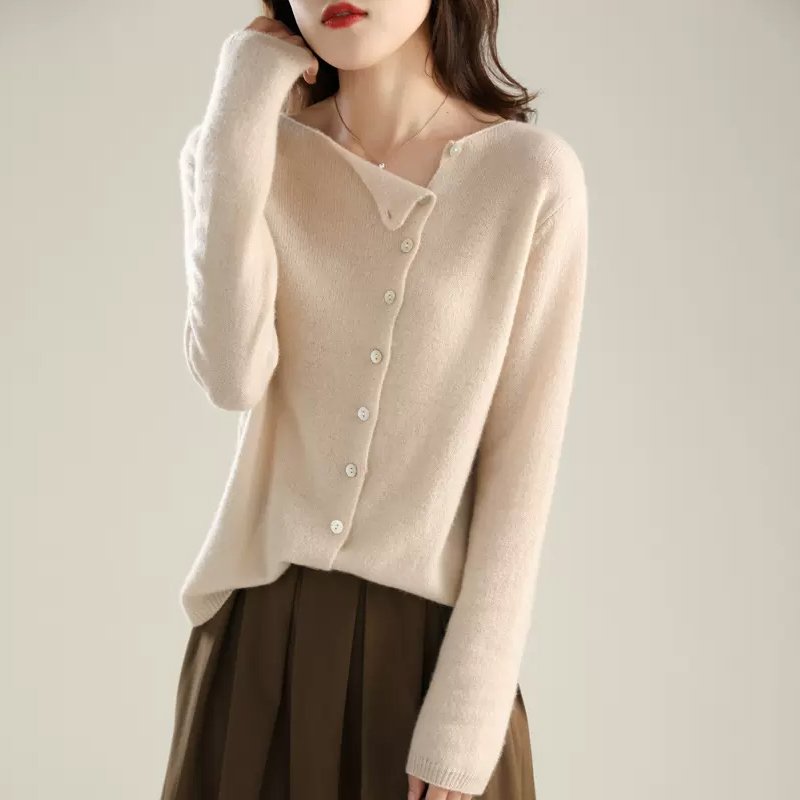 🍂【S-2XL】Új őszi női egysoros, kerek nyakú kötött pulóver --4149722