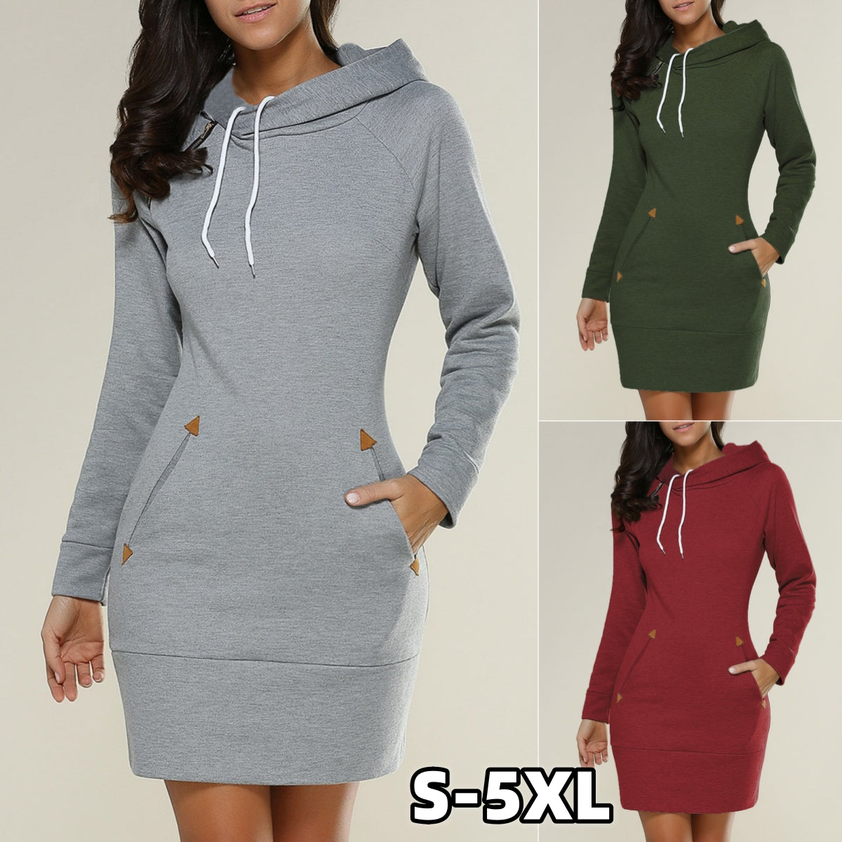 🔥🔥💥【S-4XL】Új őszi női hosszú ujjú kapucnis szoknya 2025