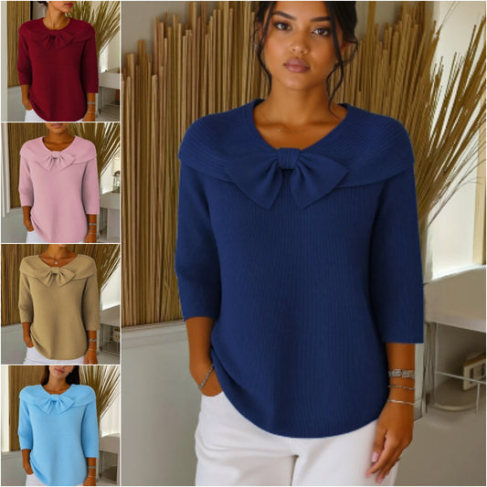 🔥【S-5XL】 2025 Nové podzimní pletené oblečení s dlouhým rukávem ve francouzském stylu -4161294