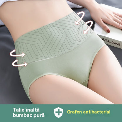 🔥【Opakowanie 5 sztuk】🩲Antybakteryjne bawełniane majtki z wysokim stanem (45-90 kg) --3981375