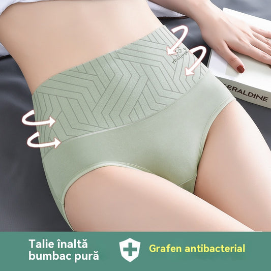 🔥【Opakowanie 5 sztuk】🩲Antybakteryjne bawełniane majtki z wysokim stanem (45-90 kg) --3981375
