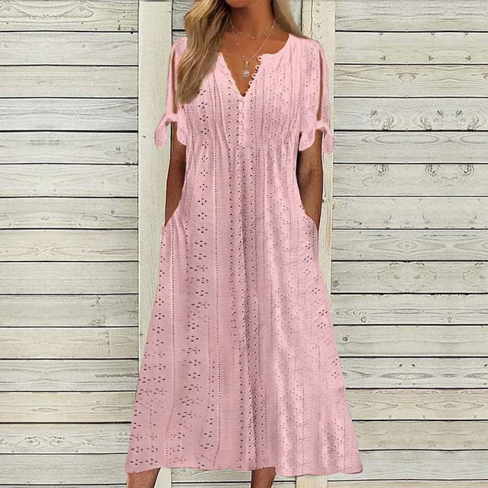 💋 Best Seller🏆【40-120kg】Prosta sukienka damska w dużym rozmiarze, o jednolitym kolorze, luźna i swobodna ✅️ Płatność przy odbiorze