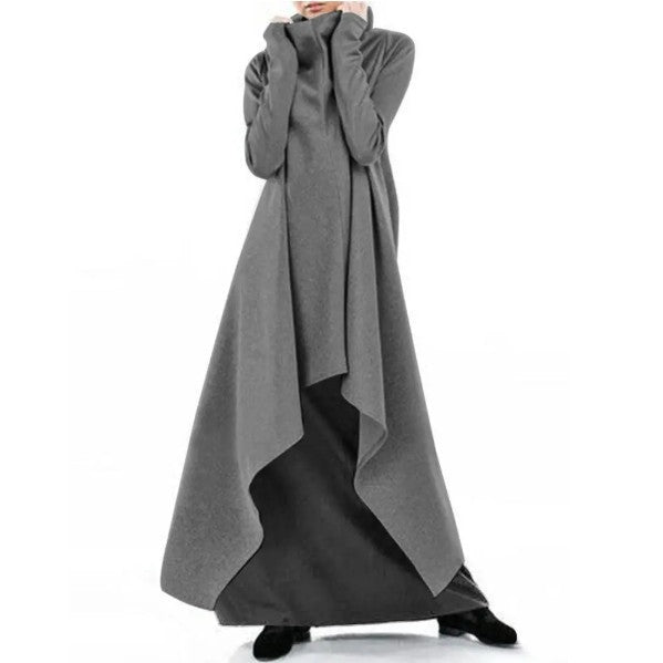 💃 Snížená cena -48%🔥【S-5XL】Široký, nepravidelný dlouhý plášť, rolák pro ženy