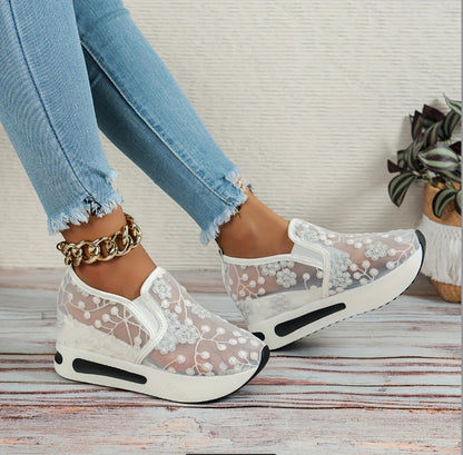 🌸👟【Sleva 50 % 🔥】【36–44】Dámské letní volnočasové tenisky ze síťoviny s hrubou podrážkou
