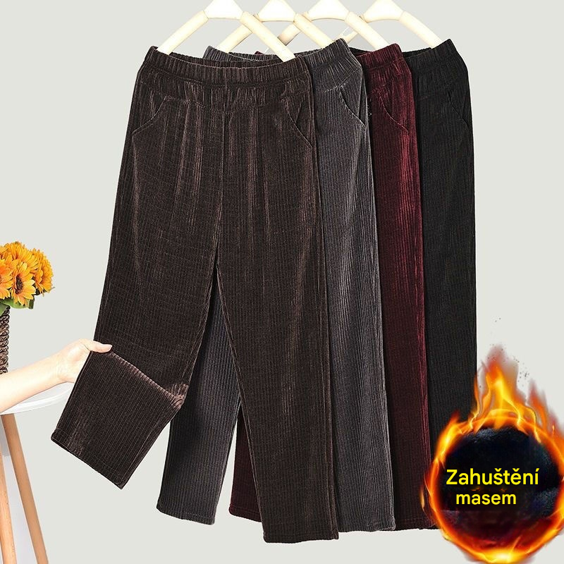 🔥🔥 Sleva -48%🔥【M-4XL】Dámské volné manšestrové termo kalhoty na podzim a zimu