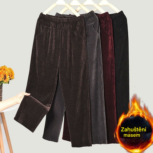🔥🔥 Sleva -48%🔥【M-4XL】Dámské volné manšestrové termo kalhoty na podzim a zimu