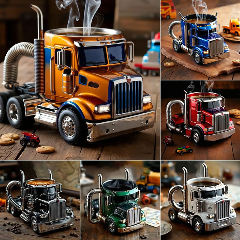 🚛【Kreativní dekorace do domácnosti】☕Ručně vyráběné hrnky na kávu pro kamiony