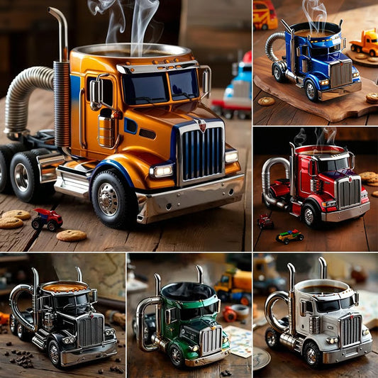 🚛【Kreativní dekorace do domácnosti】☕Ručně vyráběné hrnky na kávu pro kamiony