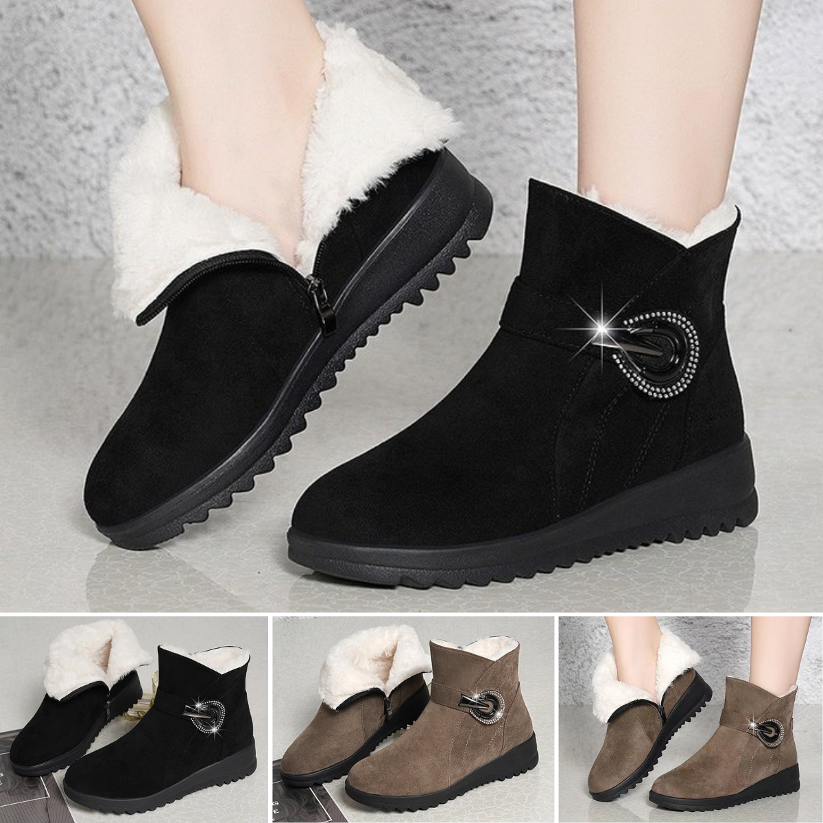 👢【35-40】Nove gležnjače od debelog flisa za žene, tople i neklizajuće skijaške cipele