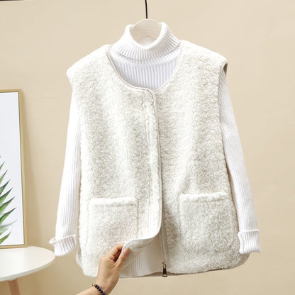 🔥Kedvezmény -45%🔥【S-4XL】Női őszi-téli báránygyapjú mellény