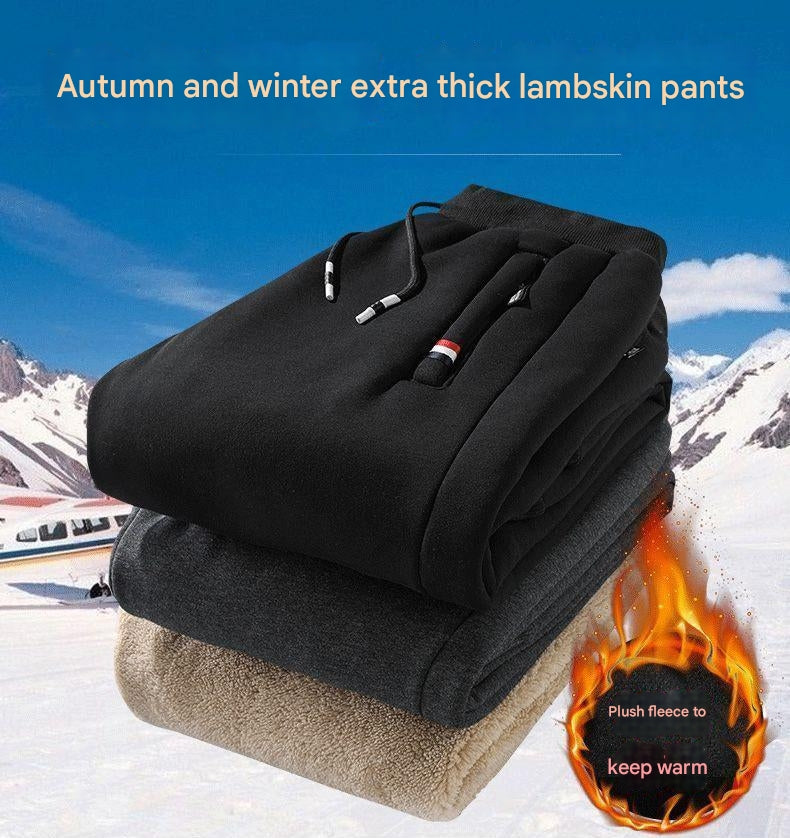 👖【Časově omezená sleva】🔥【M-5XL】2025 Zimní pánské zimní jehněčí vlna zahuštěná ležérní teplé tepláky✅【40-100kg】