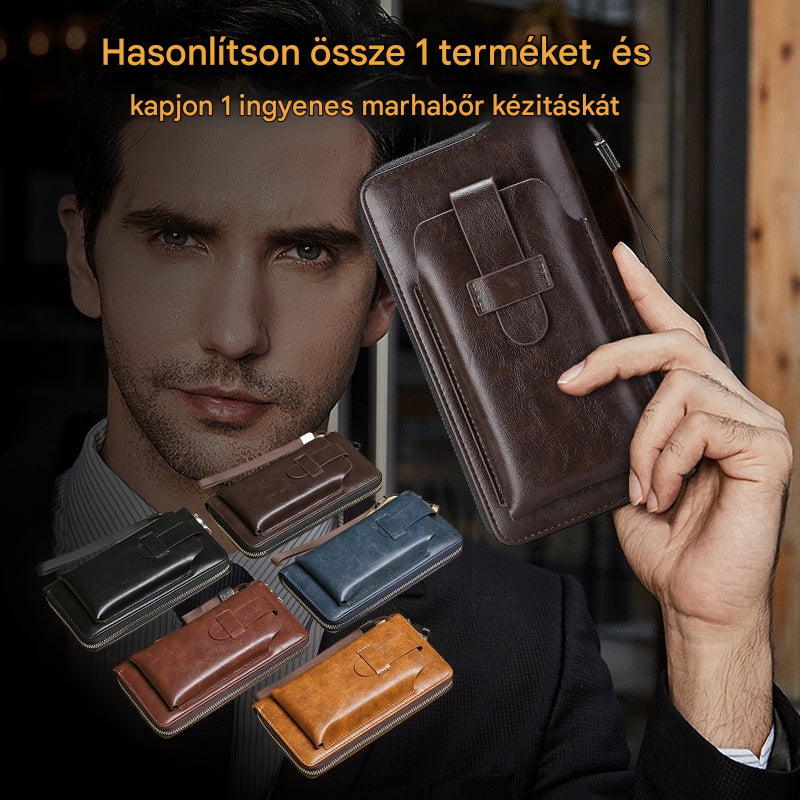💼 【Vásároljon 1-et, kapjon 1-et ingyen 🔥】Multifunkcionális férfi pénztárca, kézzel készített valódi bőrből, új stílusban