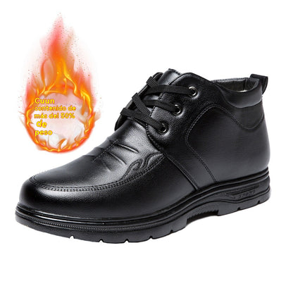 👞Descuento -47%🔥【39-44】2025 nuevos zapatos de hombre de piel y algodón, caña alta, más terciopelo