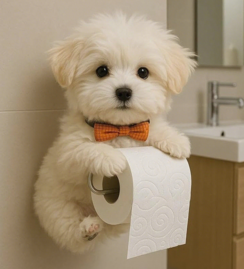 🐕【Kupite 1, dobijte 1 gratis 🔥】Držač toaletnog papira s uzorkom slatkog šteneta ✅️Plaćanje pouzećem