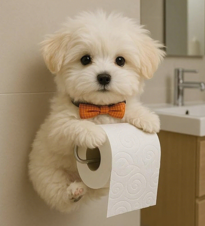 🐕【Купете 1, вземете 1 безплатно 🔥】Държач за тоалетна хартия със сладък модел на кученце ✅️Плащане при доставка
