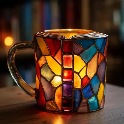 ☕【-50% kedvezmény 🔥】📚3D festett könyv alakú kávésbögr