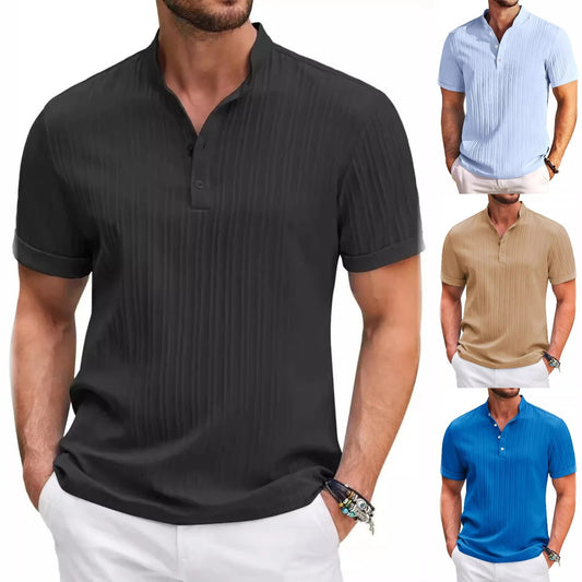 🔥【Korlátozott kedvezmény 🔥】Laza retro férfi henley ing pamutból és lenből