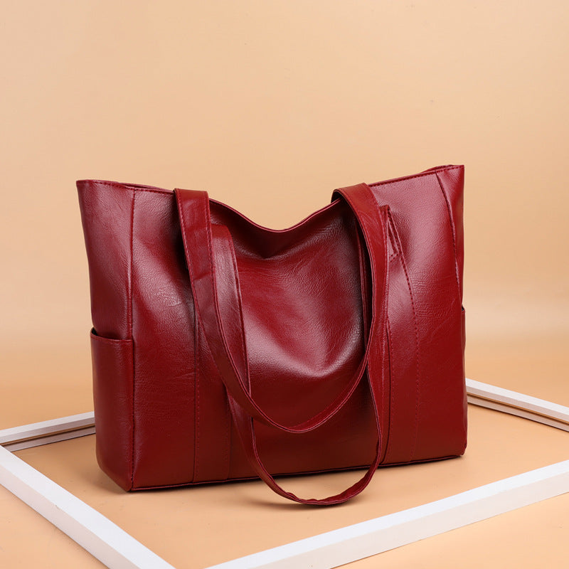 ✨👜【50% отстъпка🔥】【Голям капацитет】Дамска чанта за рамо от мека кожа ✅️Плащане при доставка