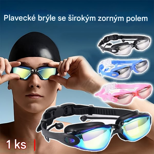 👓【Kup 1, získej 1 zdarma 🔥🔥】【S pouzdrem na brýle】Vysoce kvalitní elektrolytické silikonové plavecké brýle, vodotěsné a proti zamlžování