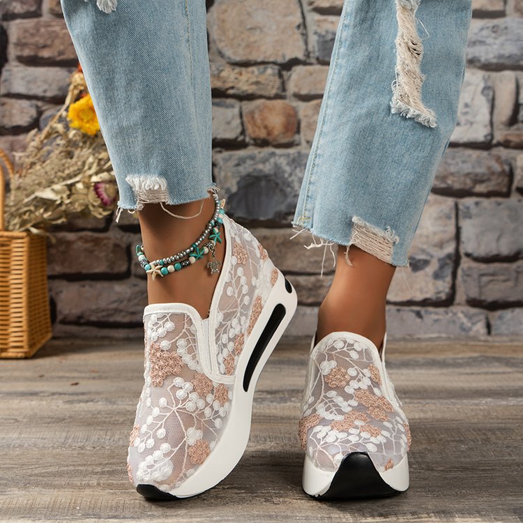 🌸👟【Sleva 50 % 🔥】【36–44】Dámské letní volnočasové tenisky ze síťoviny s hrubou podrážkou
