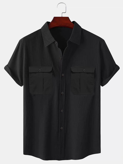 【🔥Letní výprodej🔥】✨🎉【M-5XL】Nová letní pánská jednoduchá ležérní lněná košile 2025 --3969682