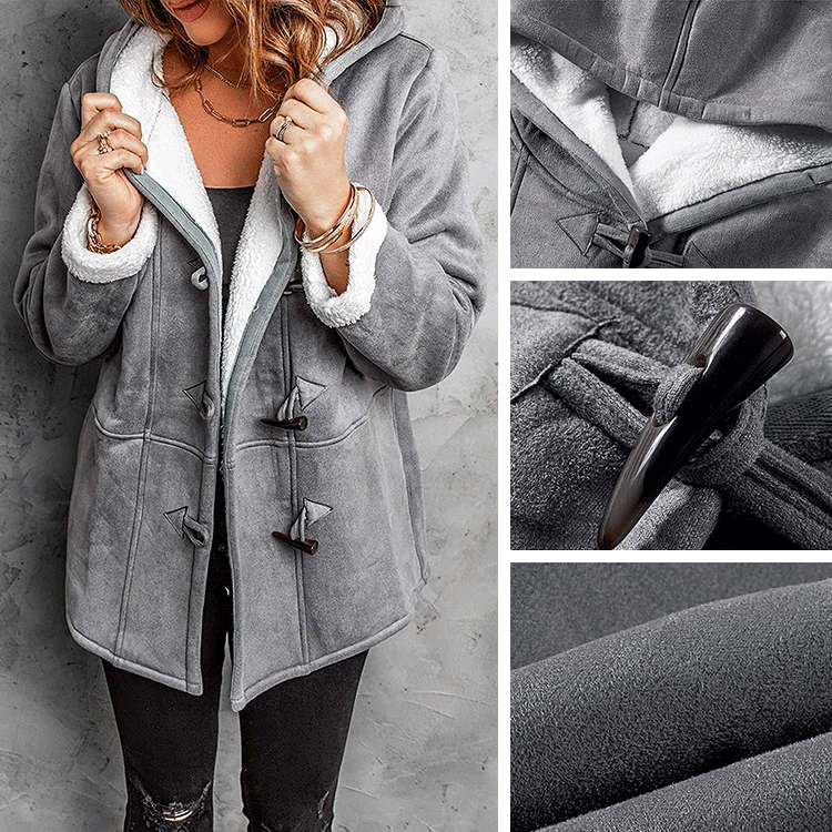 🐏 Sezonowa zniżka -46% 🔥【S-5XL】Damski zimowy płaszcz z podszewką z polaru i futrzanym kołnierzem