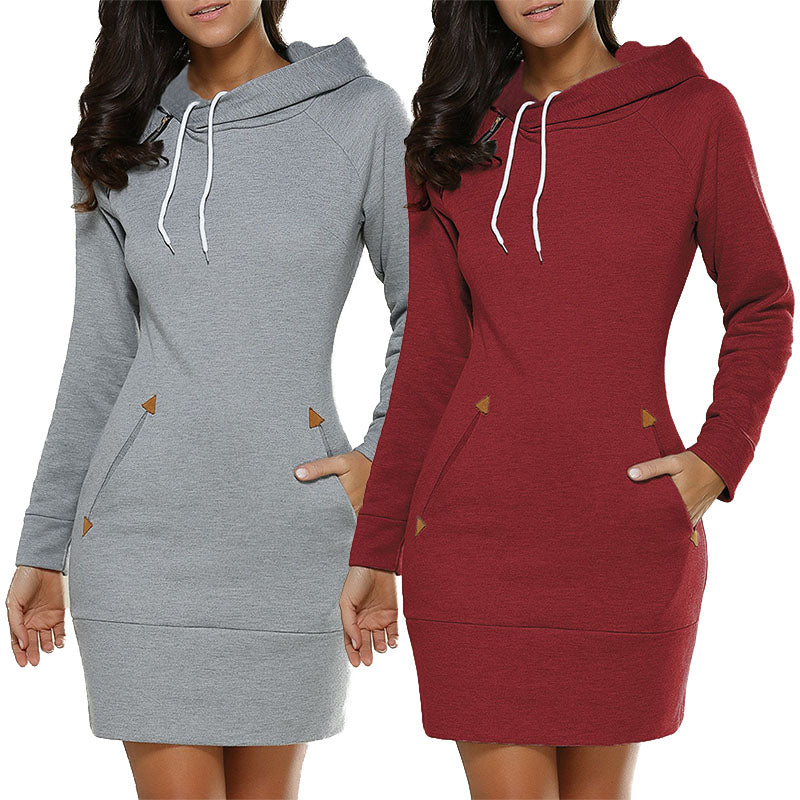 🔥🔥💥【S-4XL】Új őszi női hosszú ujjú kapucnis szoknya 2025