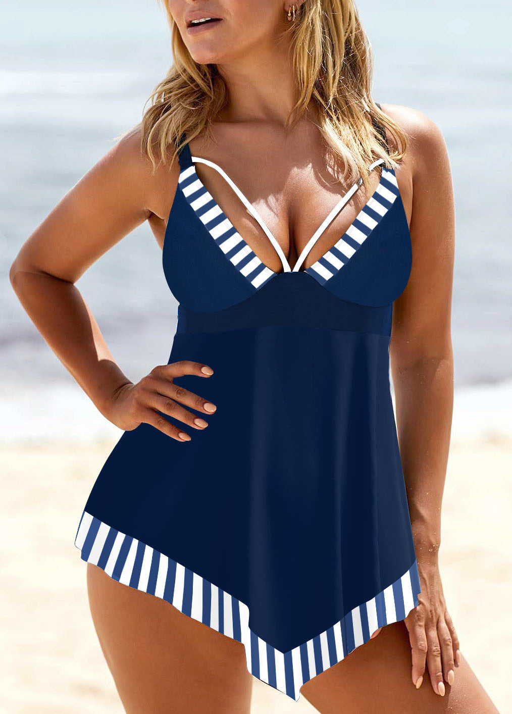🏊‍👙【Letní nové produkty-50% sleva🔥】【S-5XL】🏖️😍 Dámské dvoudílné plavky s potiskem větší velikosti, bikiny větší velikosti