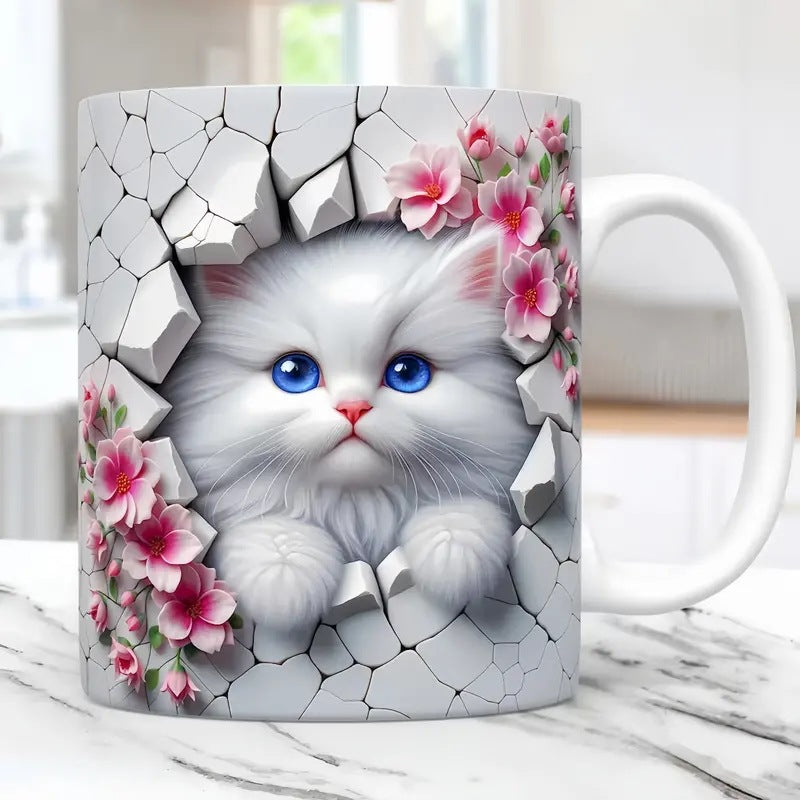 🐱【Kup 1, získej 1 zdarma✨】Kočičí hrnek na kávu / vodu 📦Doprava zdarma – skladem