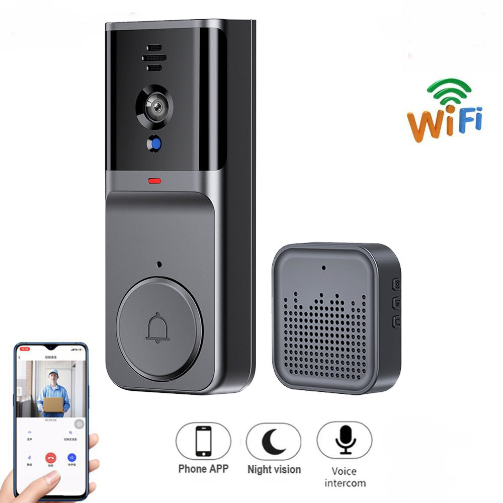 🔥Bezdrátová zvonková kamera: 1080P, úhel záběru 170°, 4,3palcová obrazovka, vodotěsná ochrana IPX65 pro venkovní použití, noční vidění