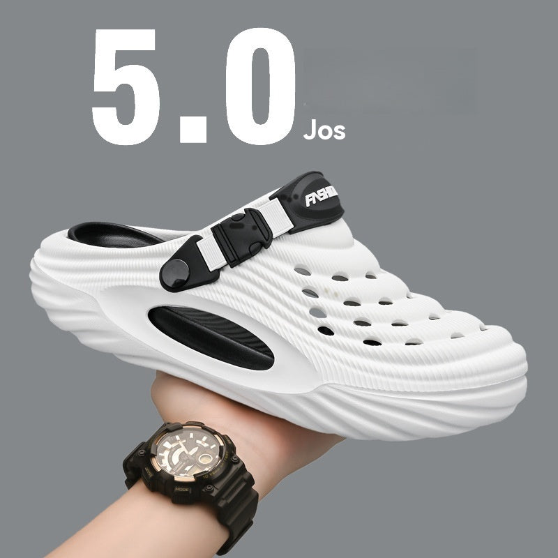 🏖️👟【Novinka – Sleva 50 % 💥】【36–45】Letní pánské nazouváky s otvory, s měkkou a prodyšnou podrážkou, nositelné dvěma způsoby
