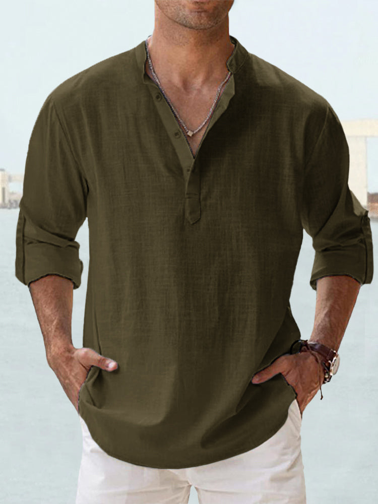 👔🎽【– 50% kedvezmény 🔥】【S–5XL】Laza és légáteresztő férfi pamut-len ingek nagy méretben, 12 színben