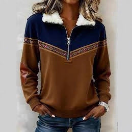 🔥50% popusta🔥【S-3XL】 Majica dugih rukava s printom i krznenim kardiganom