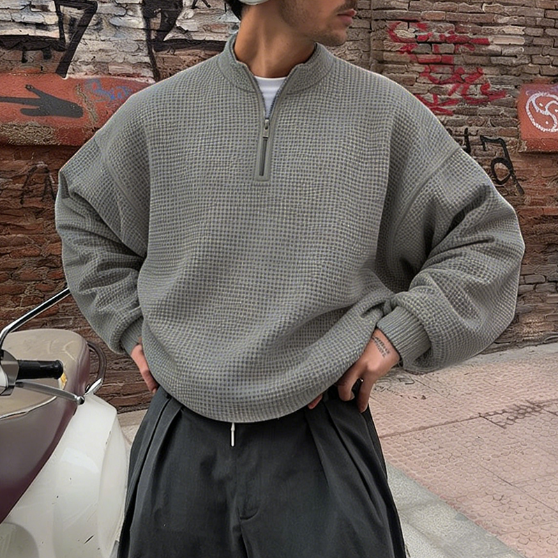 🔥Popust -47%🔥Muška majica s ovratnikom i patentnim zatvaračem