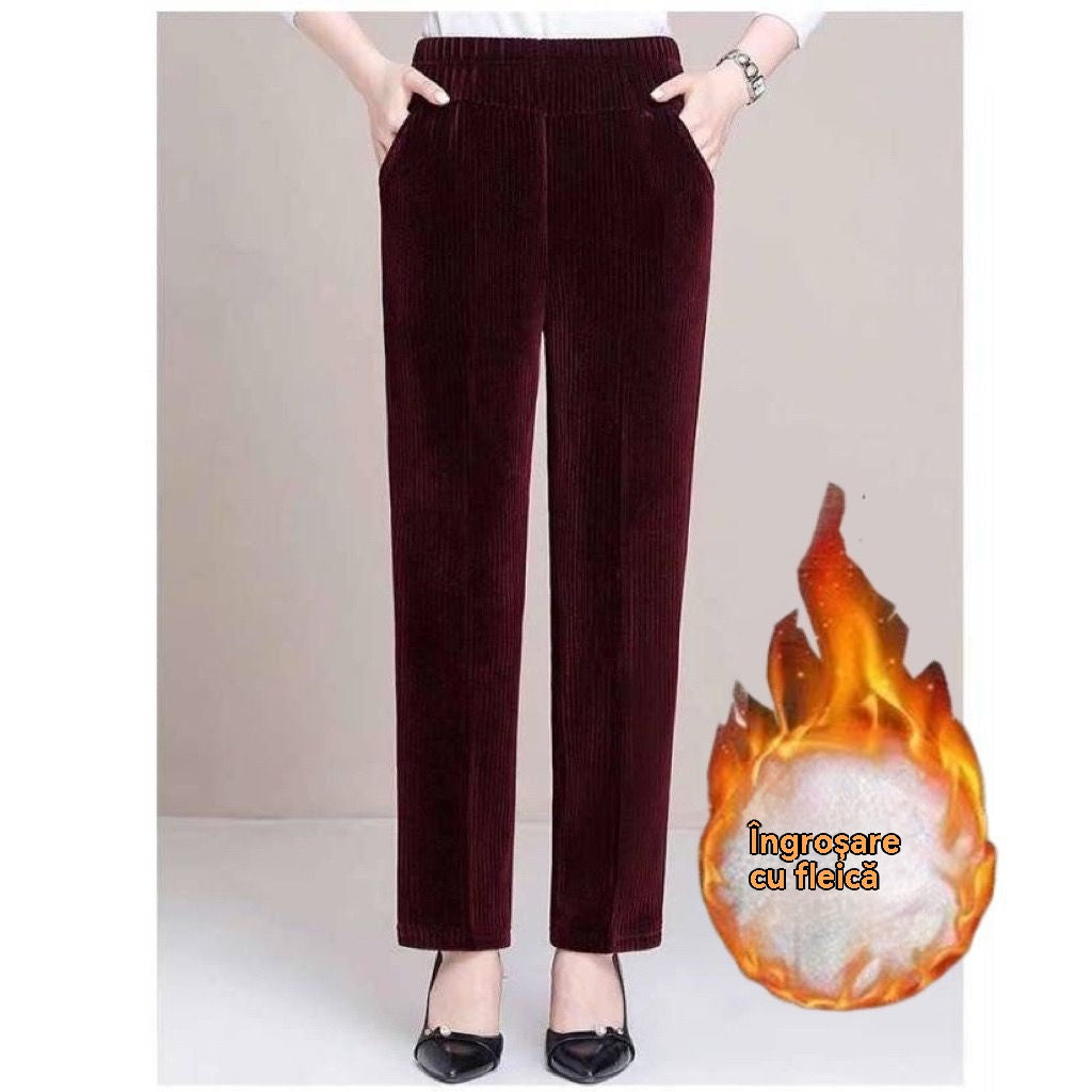 🔥🔥 Sleva -48%🔥【M-4XL】Dámské volné manšestrové termo kalhoty na podzim a zimu