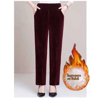 🔥🔥 Sleva -48%🔥【M-4XL】Dámské volné manšestrové termo kalhoty na podzim a zimu