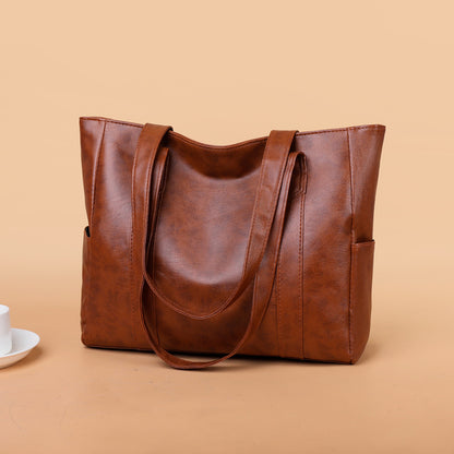 ✨👜【50% отстъпка🔥】【Голям капацитет】Дамска чанта за рамо от мека кожа ✅️Плащане при доставка